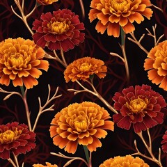 seamless pattern with  peony flowers