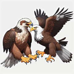 Eagle vs Falcon Cartoon Design Very Coll