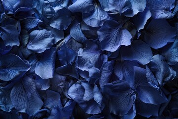 Whirling abstract petals cascade across a backdrop of midnight indigo, infusing the scene with the mystique of culinary creativity. - obrazy, fototapety, plakaty