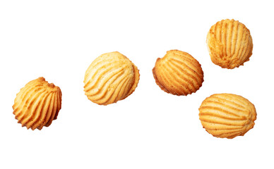 Shortbread cookies isolated on white background