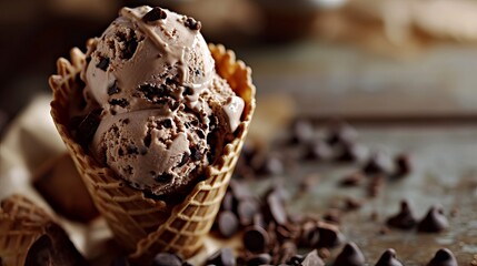 Cone Of Chocolate Ice Cream