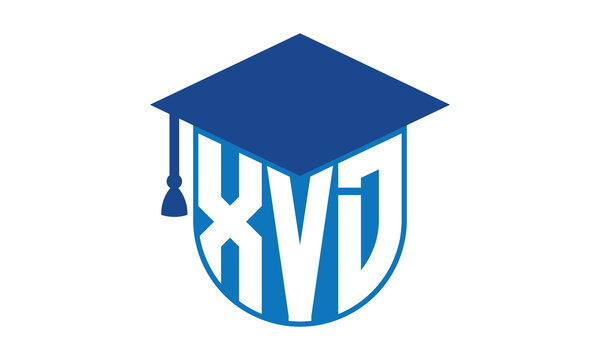 XVD initial letter academic logo design vector template. school college logo, university logo, graduation cap logo, institute logo, educational logo, library logo, teaching logo, book shop, varsity