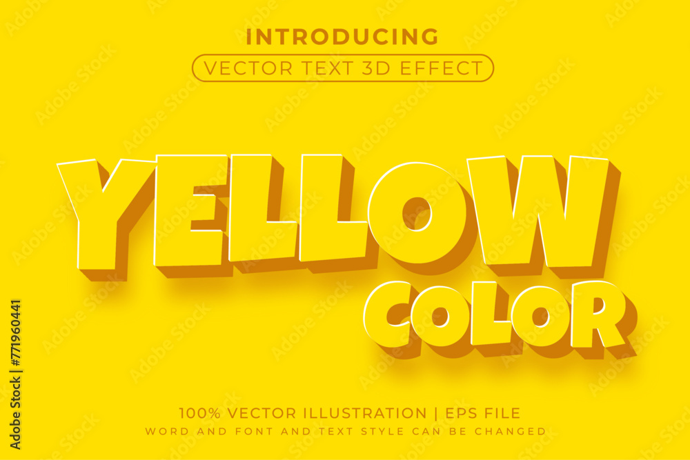 Poster yellow color 3d editable text effect -
