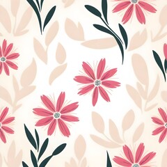   Tropical floral abstract contemporary seamless pattern
