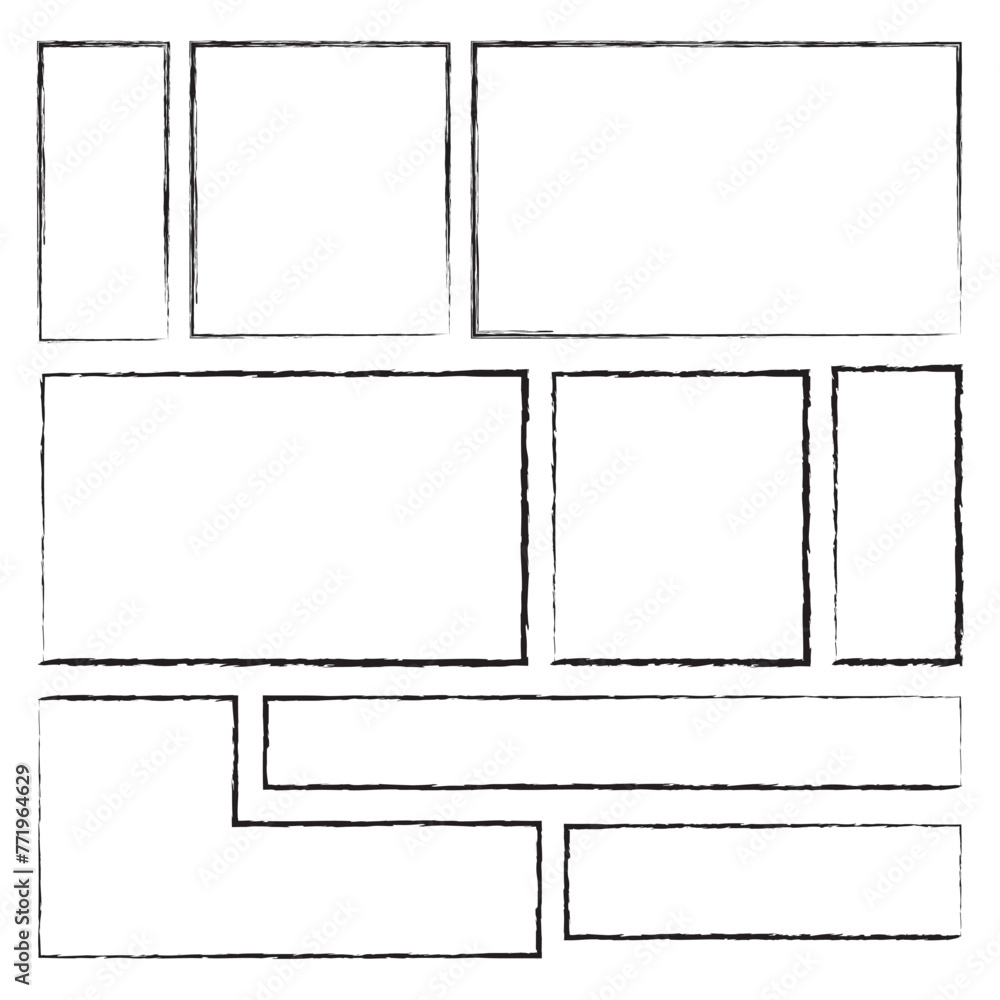 Poster collection grunge frames. drawing borders. frame square. backgrounds and textures - stock vector. ep
