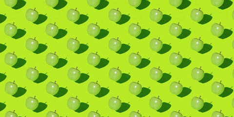 Apple on a wight green background. For cafe, menu, restaurant. 3d template background.