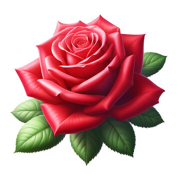 red rose flower isolated on transparent background, valentine's day, wedding PNG Image