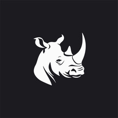 simple flat minimalist rhinos logo