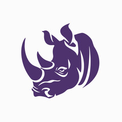 simple flat minimalist rhinos logo