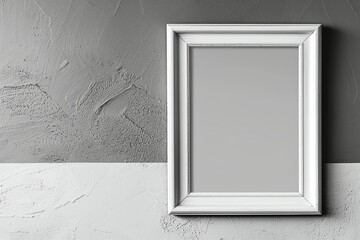 Blank Picture Frame on Textured Gray Wall