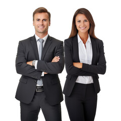 Businessman And Businesswoman Team