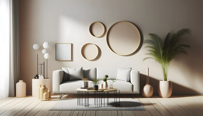 A chic and cosy sofa can be found in this contemporary living area.