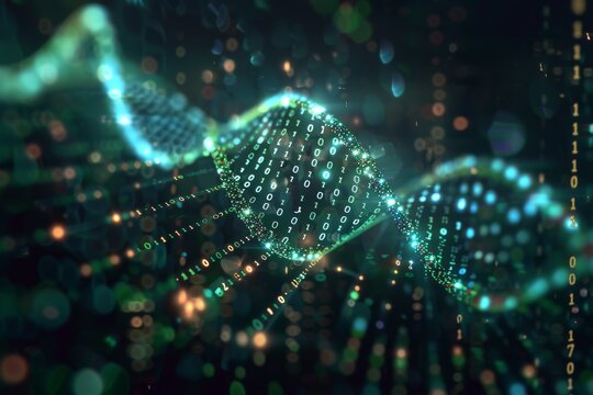 Abstract background binary code of DNA shape.