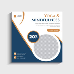 Yoga social media post or web banner template