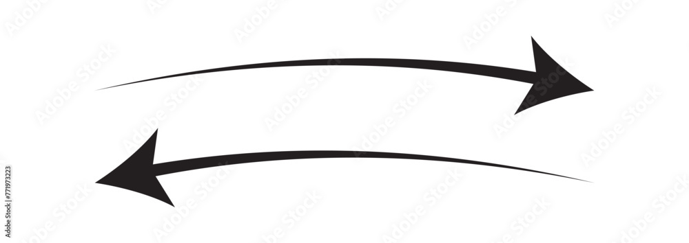 Poster straight long arrow, right thin line, black cursor, horizontal element, thick pointer vector icon is