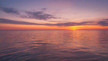 Naklejka na ściany i meble romantic sunset over the sea. Calm landscape