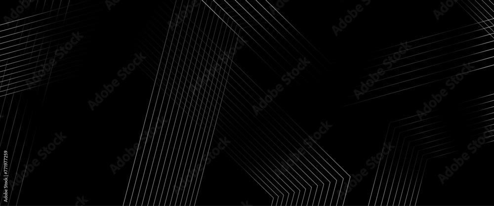 Poster vector abstract white line tech stripe black background clean black background with stripes.