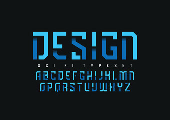 Tech vector font typeface unique design. For technology, circuits, engineering, digital , gaming, sci-fi and science subjects.