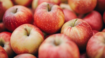 Fototapeta na wymiar Red apples on a market close up