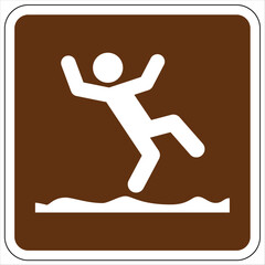 Campground guide sign uneven walkways