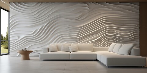 A seamless blend of modern elegance and technological innovation with a captivating 3D wall installation.