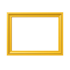Yellow frame on white and transparent background 3d rendering. Modern picture frame, Empty yellow border frame, Blank picture frame on yellow wall template minimal concept.