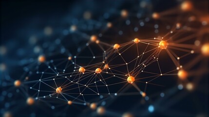 Obraz premium visualization, futuristic, digital, interconnected, nodes, dark, background, technology, network, futuristic-technology, interconnectedness