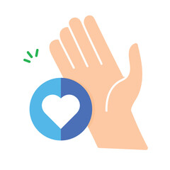 Crafted with Care: Handmade. Flat Vector Icon.