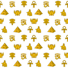 Seamless pattern with Egypt icons