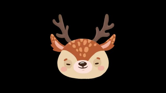 deer face animation. deer cartoon animation. deer icon animation. 
