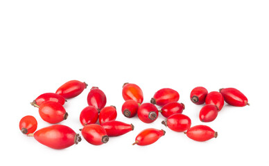 Rose hip fruits isolated on a white background
