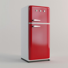 2 door refrigerator White and red