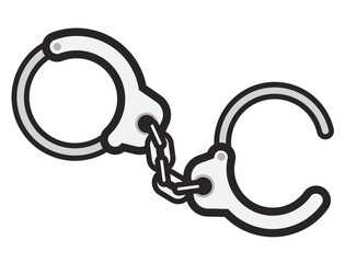 Handcuffs cartoon vector. Best for icon, sticker, decoration, and logo with law enforcement themes - obrazy, fototapety, plakaty