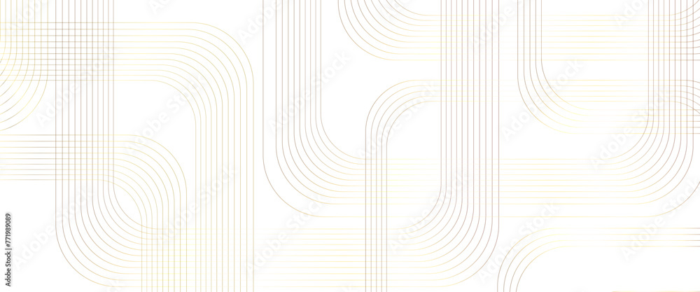 Poster vector gold geometric lines angles shapes in white and gold background, digital pattern technology b