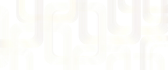 Vector gold geometric lines angles shapes in white and gold background, digital pattern technology background with wavy lines pattern.