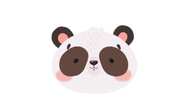 panda face animation. panda icon animation. panda cartoon animation. 