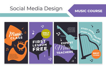 Social media story for music course advertising