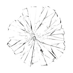 Obraz premium Broken glass on white and transparent background