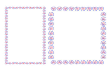 Rectangular border frame template with flourish decoration. Onion flower pink purple flowers - 771992861