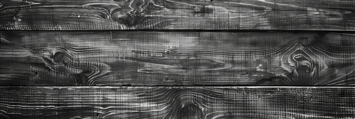 Black and white wooden background, textured wood grain, vintage wood plank, dark gray wooden ,banner - obrazy, fototapety, plakaty
