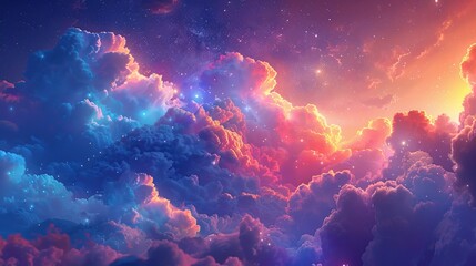 Stunning digital art of the most beautiful cloud in the universe - obrazy, fototapety, plakaty
