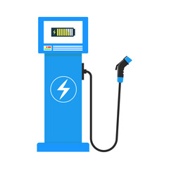 Electric vehicle charging station icon. Electric charging station Vector illustration. Green energy