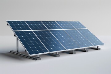 Two solitary solar panels - 3D rendering.