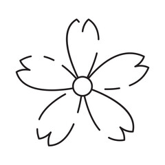 Sakura line icon. Linear Japanese cherry blossom symbols isolated on a white background. Spring vector illustration