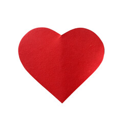Obraz premium Red paper on heart shape, isolated on transparent background.