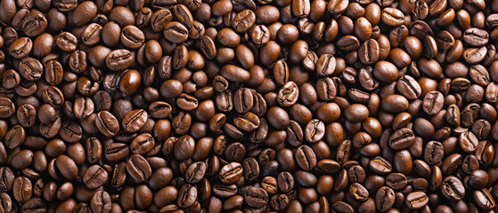 Fototapeta premium Roasted coffee beans as background or design.