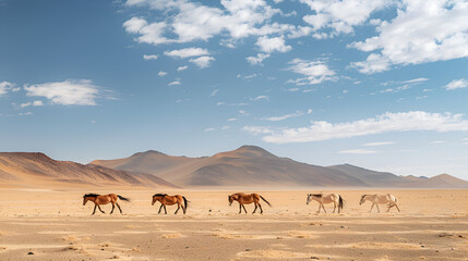 camels in the desert , generative ai