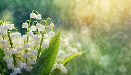 Enchanting Spring: Lily of the Valley Blossoms in Wide Banner"