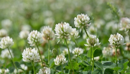 Capturing Nature's Beauty: Close-Up of White Clover Flowering"