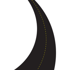 Horizontal asphalt road template. Winding road vector illustration. Seamless highway markings are Isolated on the background